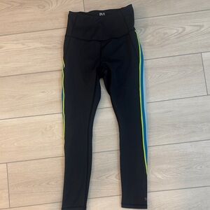 IVL Black Leggings with rainbow Stripes Size 4